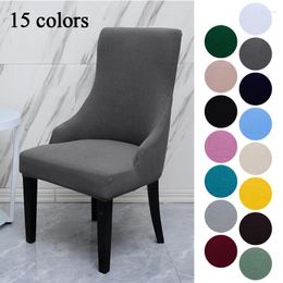 Chair Covers Arc Chairs Slipcovers Dustproof Waterproof Elastic Dining Cover Curved Solid Color Fabric Classic Office Club
