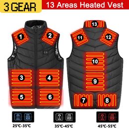 Tactical Vests 1713 Zones Heated Men Women Usb Jacket Heating Thermal Clothing Hunting Winter Black M-6XL 221203