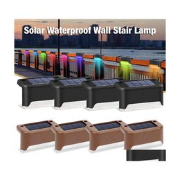 Solar Garden Lights Deck Led Stair Step Fence Path Lamp Outdoor Ip65 Waterproof Wall Light For Balcony Pathway Fences G Otoym