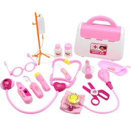 Kitchens Play Food 15PCS Kids Doctor Toys Set Mini Simulation Family Pretend Educational For Children Portable Suitcase 221202