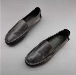 Leather Lazy Flats Breathable Driving Loafers Mens Oxfords Fashion Wedding Dress Shoes