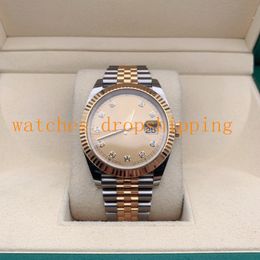 Classic V5 Mens Watch 41mm Champagne Gold Dial Datejust Ref.126333 Stainless Steel Two Tone Automatic Mechanical Movement Gift Simple Atmosphere Wristwatch