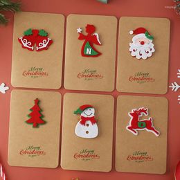 Gift Wrap 10 PCS Retro Christmas Kraft Greeting Cards DIY Packaging Label Card Merry Thank You Paper Party Decor