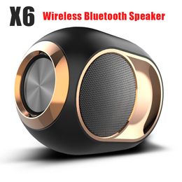 Portable Tws Speakers Hifi Tf With Fm Subwoofer Wireless Loudspeakers Soundbox Waterproof Outdoor Speakerset Adapter X6 Bluetooth Soundbar With Retail Package