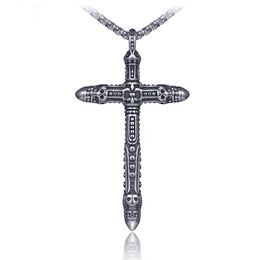 Ancient Skull Cross Necklace Pendant Celtic Stainless Steel Necklaces Women Men Hip Hop Fine Fashion Jewellery