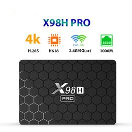 Smart TV Box Android 12 X98H Pro Quad Core 4K Media Player 2.4G 5G WIFI Bluetooth 5.0 VP9 Profile Set Top Box