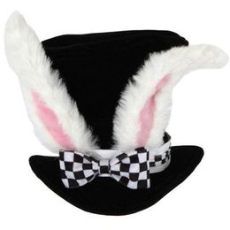 Party Hats Kids With Chequered Bowknot Easter Rabbit Funny Hat Costume Performance Plush Topper Bunny Ears Gift Cute Velvet 221203