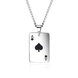 Wholesale Playing Card Hip Hop Titanium Necklace Personality Versatile Love Stainless Steel Pendant Jewellery