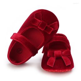 Athletic Shoes Baywell PU Leather Bowknot Princess For Baby Girls Prewalker Anti-slip Soft Sole Moccasins Footwear First Walker