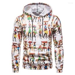 Men's Hoodies Men 2022 Autumn And Winter Ethnic Style Printed Casual Sweater Long-sleeved Hooded Sweatshirt Streetwear