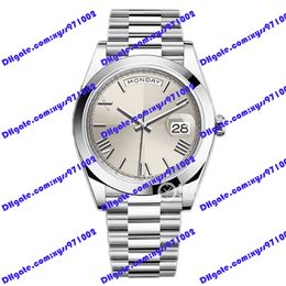 Highquality men's watch 2813 automaton m228206 watch 40mm silver plaid dial rome time mark 228235 luxury wristwatch stainless steel sapphire glass watches