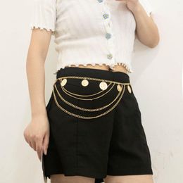 Belts Women Fashion Belt Metal Tassel Chain Retro All-match Skirt Trousers Decorative Personalised Thin Waist Gold/Silver