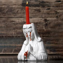 Candle Holders Weeping Mary Candlestick Holder Home Candleholder Craft Decor Resin Art Ornament Christmas Gifts