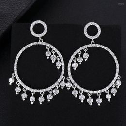 Dangle Earrings GODKI Luxury Long Tassel Drops For BridalTrendy Cubic Zirconia Women Wedding Party Jewellery Addiction 2022