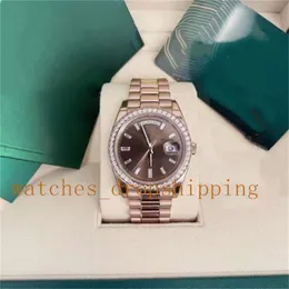 Fashion Mens Watch 40mm Dial V5 18k Rose Gold Diamond Bezel Automatic Mechanical Diamond Scale Oyster Stainless Steel Sapphire Glass Men's Wristwatch