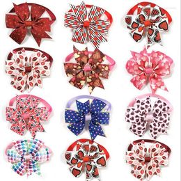 Dog Apparel 50pic/set Pet Valentine's Day Bow Tie Cat And Love Adjustable Collars Accessories Teddy Pomerano