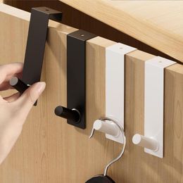 Hooks Space Aluminum Wardrobe Door Punch-Free Kitchen Back Hook Bathroom Towel Hanger Drawer Cabinet Home Gadgets