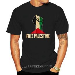 Herren T-Shirts Free Palestine - Flag T-Shirt Herren/Männer 2022 Lustiges Baumwoll-Top T-Shirts Kurzarm
