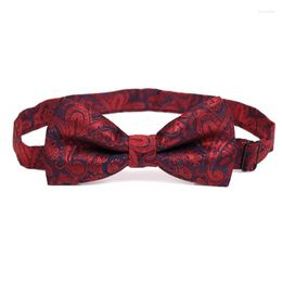 Bow Ties Male Marriage Wedding Paisley Printed Bowties Mens Solid Fashion Ceremony Wine Red Black Cravat For Men Gravatas