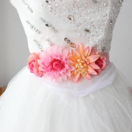 Belts Beach Flower Sash For Bridal Wedding With Artificial Floral Belt Female