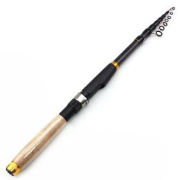 Spinning Rods 18m36m Multifunction Portable fishing rod Carbon wooden handle Rod carp for Fresh Salt Water fish pole 221203