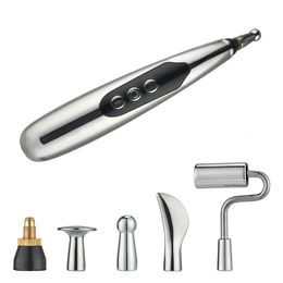 Portable Slim Equipment Electric Laser Acupuncture Pen Meridian Pulse Massage Therapy Rechargeable Full Body Massage Device Face Neck Leg Therapy 221203