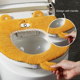Toilet Seat Covers Cover Beautiful Tail Handle Hook And Loop Adorable Tiger Embroidery Cushion For Bathroom