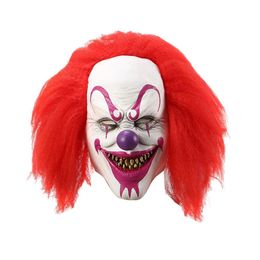 Theme Costume Red Eye Latex Mask For Halloween Party Cosplay Clown Face Cover Headgear Adult 221202