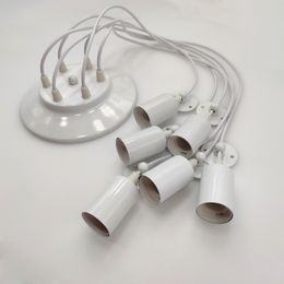 Chandelier Vintage White E27 Multi Head Cable 1 5 3 5M For Bar Restaurant Loft Cafe DIY Art Spider Ceiling Lamp Modern Lighting 221203