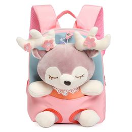 Backpacks Cute Unicorn Student School Girl Cartoon Mini Fur Schoolbag Kidergarten Doll Plush Bag Toy Children Gift 221203