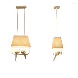 Pendant Lamps Art Deco Novelty Bird Lights For Kitchen Dining Room Vintage Cage Lamp Bedroom Bar Cafe Led Lustres E Pendentes