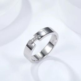 Wedding Rings MSR3029 Men Women S925 Sterling Silver Moissanite Stone Ring Unisex Jewelry