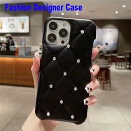 Diamond Designer Luxury Wallet Cases for iPhone 14 Pro Max 14Plus 13Pro 12 Mini 11 XR XSmax 7 8Plus Girls & Women Vintage Leather Retro Fashion Protective Phone Cover