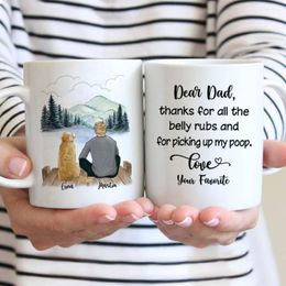 Mugs Man And Dogs Women Personalised Mug Custom Made Coffee Cups Gift For Family DIY Choose Hair Skin Clothes 11/15 Oz R2057