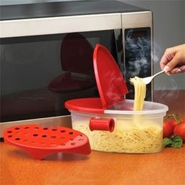 Other Kitchen Dining Bar Perfect Pasta Cooker Heat Resistant PP Boat Microwave Steamer Boat Strainer Pasta Microwave Kitchen Tools Spaghetti Bowl a hdh 221203