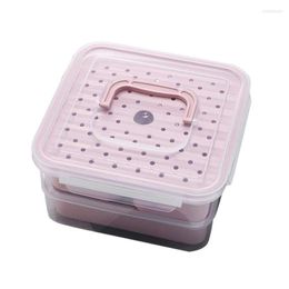 Dinnerware Sets 6 In 1 Double Layer Storage Box With Lids Leak Proof Plastic Container Lunch Portable Microwave For Kitchen