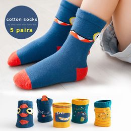 Kids Socks 5 Pairs 1 12 Years Children s Cartoon Dinosaur For Boys Funny Warm Winter Set Spring Girls Gift 221203