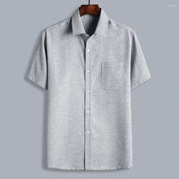 Men's Casual Shirts Men Short-Sleeved T-shirt Striped Single Breasted Men's Summer Button-down Shirt Loose-fitting Polo For Daily Wear