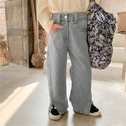 Jeans 2-8t per ragazze abiti da bambino per bambini split pantaloni in jeans pantaloni di moda elegante per bambini pantaloni per bambini 221203