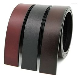 Belts Men Belt Strap 3.5cm Men's Automatic Buckle Two-layer Cow Leather Strip Genuine For No 110-125cm