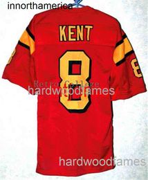 Custom CLARK KENT #8 RED black Jerseys Stitched Embroidery Customise any number size and player name Football Jersey XS-5XL