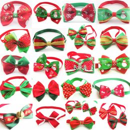100pcs/lot Dog Apparel Christmas Holiday Pet Puppy Dog Cat Bow Ties Cute Neckties Accessories Grooming Supplies mixed Colour or choose P88