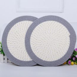 Table Mats Round Design Insulation Pad Solid Placemats Linen Non Slip Mat Kitchen Accessories Decoration Home