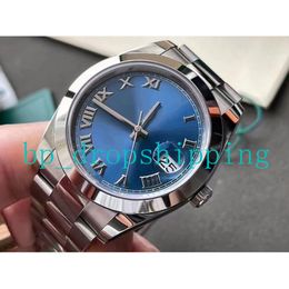 Classic Watch Polished V5 Version 41mm Stainless Steel Blue Roman Numeral Dial Bracelet Watch Index Automatic Sport Wristwatch montre de luxe