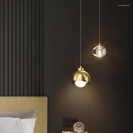 Pendant Lamps Biewalk Modern Bedside Crystal Chandelier Gold Black Long Line Double LED Interior Lighting Bedroom Dining Room Bar