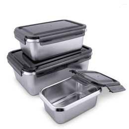 Dinnerware Sets 1 PCS Stainless Steel Lunch Box Bento Storage Container Crisper With Cover Kitchen Tools Accessories