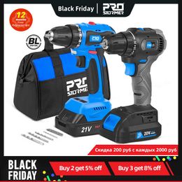 20V/21V Brushless Electric Drill 40NM/45NM Cordless er Driver Screwdriver Li-ion Battery Power By PROSTORMER