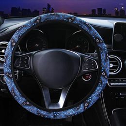 Steering Wheel Covers High Quality Cover Diameter Bohemia Style Floral Print 14.5 Inches To 15 In 4 Seasons Use