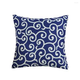 Pillow Blue And White Series Cover Simple Vintage Style Home Decor Cotton Linen Case 45x45cm