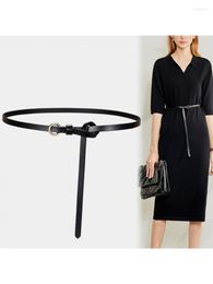Belts Design High Quality Thin Belt Women Leather Decorative Sweater Coat With Suit Skirt Fashion Ins Style Black Small 102 110CM